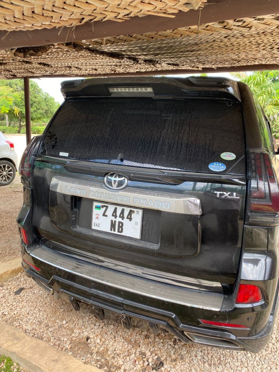 Black Toyota Land Cruiser rear view